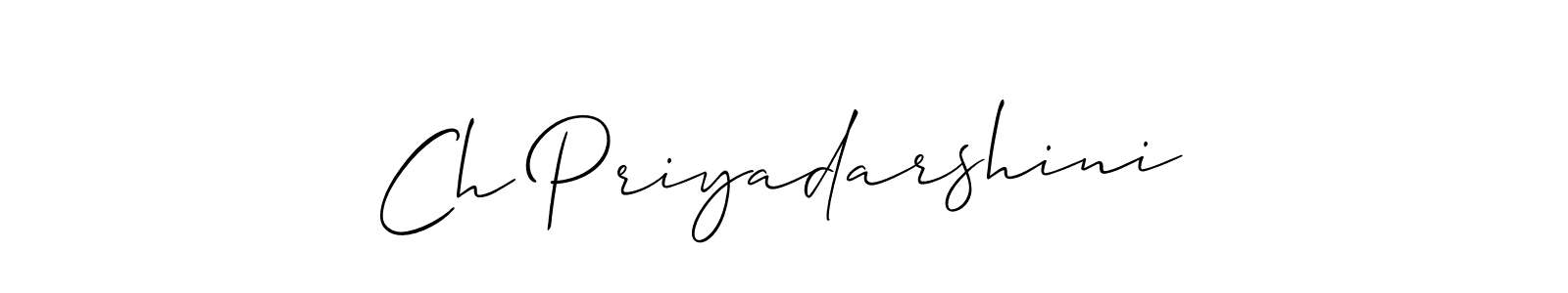 This is the best signature style for the Ch Priyadarshini name. Also you like these signature font (Allison_Script). Mix name signature. Ch Priyadarshini signature style 2 images and pictures png