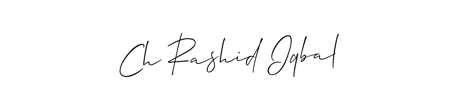 if you are searching for the best signature style for your name Ch Rashid Iqbal. so please give up your signature search. here we have designed multiple signature styles  using Allison_Script. Ch Rashid Iqbal signature style 2 images and pictures png