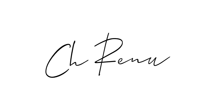 Make a short Ch Renu signature style. Manage your documents anywhere anytime using Allison_Script. Create and add eSignatures, submit forms, share and send files easily. Ch Renu signature style 2 images and pictures png