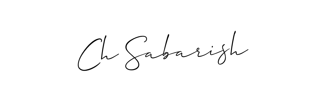 How to make Ch Sabarish name signature. Use Allison_Script style for creating short signs online. This is the latest handwritten sign. Ch Sabarish signature style 2 images and pictures png