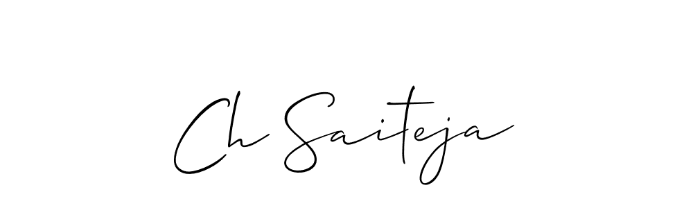 Allison_Script is a professional signature style that is perfect for those who want to add a touch of class to their signature. It is also a great choice for those who want to make their signature more unique. Get Ch Saiteja name to fancy signature for free. Ch Saiteja signature style 2 images and pictures png