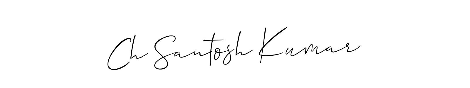 This is the best signature style for the Ch Santosh Kumar name. Also you like these signature font (Allison_Script). Mix name signature. Ch Santosh Kumar signature style 2 images and pictures png