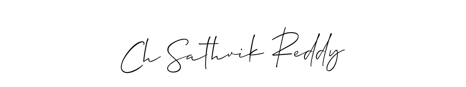 Make a beautiful signature design for name Ch Sathvik Reddy. With this signature (Allison_Script) style, you can create a handwritten signature for free. Ch Sathvik Reddy signature style 2 images and pictures png