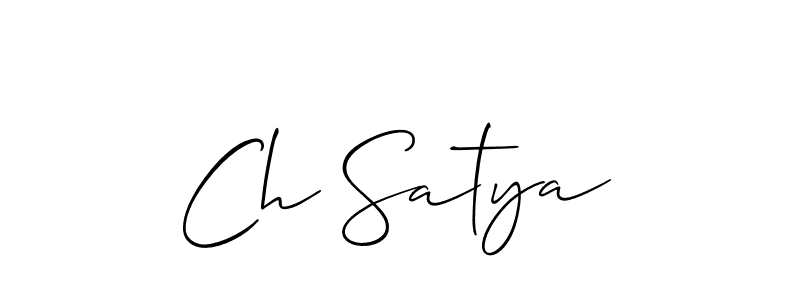 Also You can easily find your signature by using the search form. We will create Ch Satya name handwritten signature images for you free of cost using Allison_Script sign style. Ch Satya signature style 2 images and pictures png