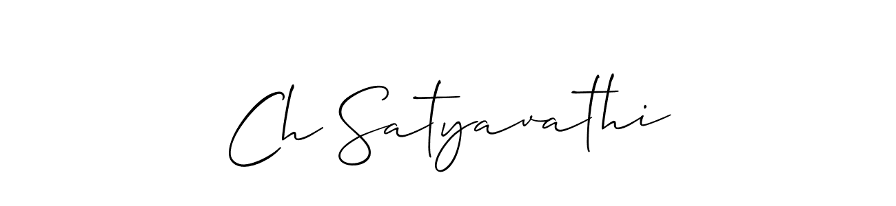 Make a beautiful signature design for name Ch Satyavathi. With this signature (Allison_Script) style, you can create a handwritten signature for free. Ch Satyavathi signature style 2 images and pictures png