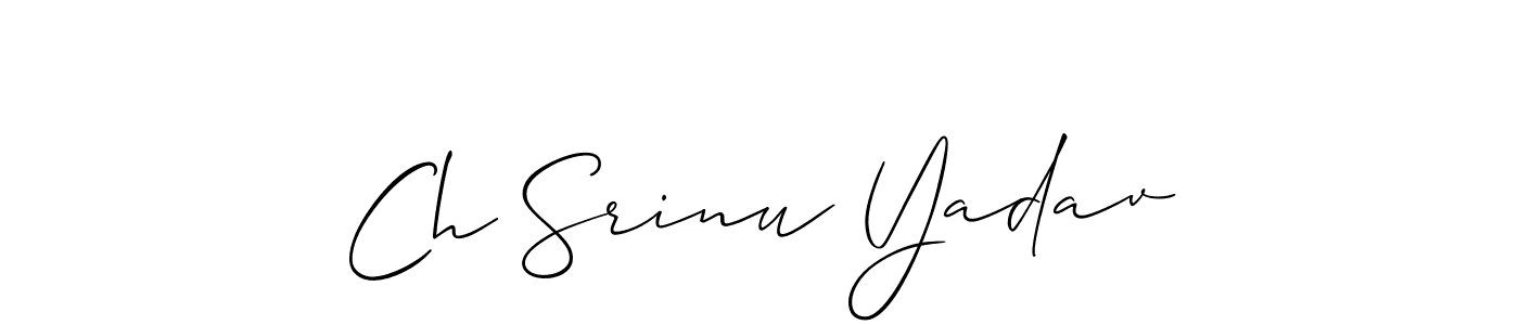 It looks lik you need a new signature style for name Ch Srinu Yadav. Design unique handwritten (Allison_Script) signature with our free signature maker in just a few clicks. Ch Srinu Yadav signature style 2 images and pictures png