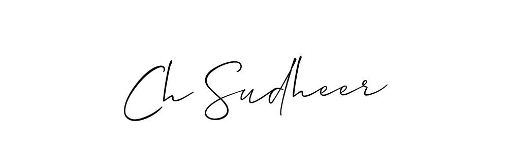 Design your own signature with our free online signature maker. With this signature software, you can create a handwritten (Allison_Script) signature for name Ch Sudheer. Ch Sudheer signature style 2 images and pictures png