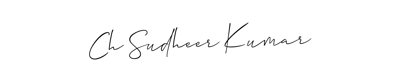 Make a beautiful signature design for name Ch Sudheer Kumar. With this signature (Allison_Script) style, you can create a handwritten signature for free. Ch Sudheer Kumar signature style 2 images and pictures png