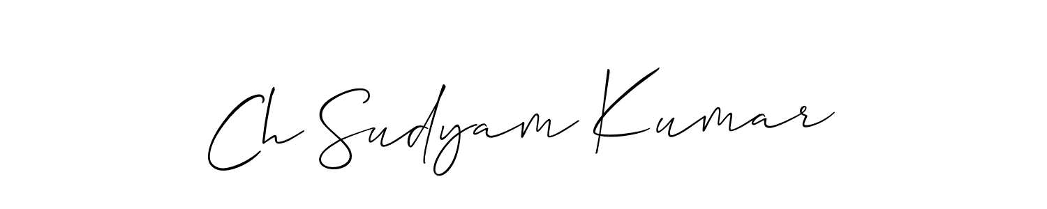 Similarly Allison_Script is the best handwritten signature design. Signature creator online .You can use it as an online autograph creator for name Ch Sudyam Kumar. Ch Sudyam Kumar signature style 2 images and pictures png