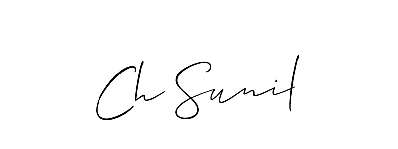 Ch Sunil stylish signature style. Best Handwritten Sign (Allison_Script) for my name. Handwritten Signature Collection Ideas for my name Ch Sunil. Ch Sunil signature style 2 images and pictures png