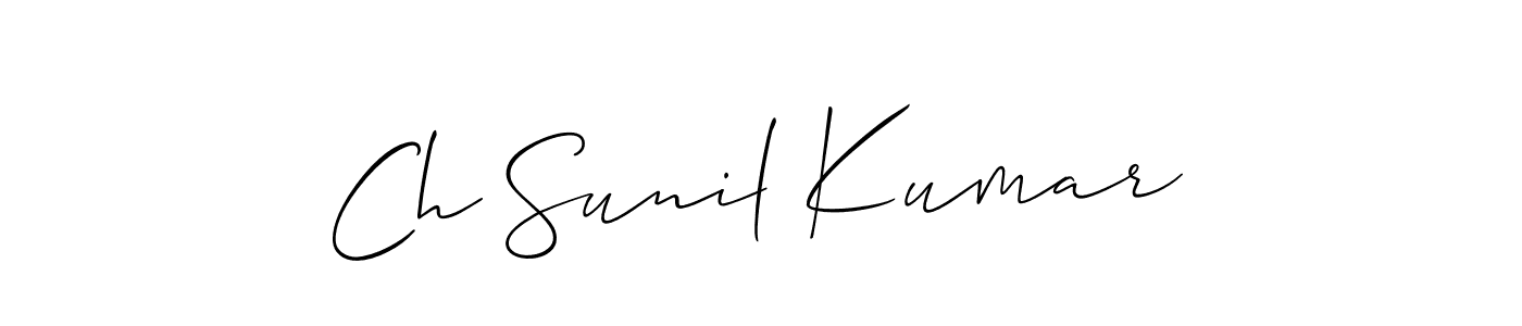 How to Draw Ch Sunil Kumar signature style? Allison_Script is a latest design signature styles for name Ch Sunil Kumar. Ch Sunil Kumar signature style 2 images and pictures png