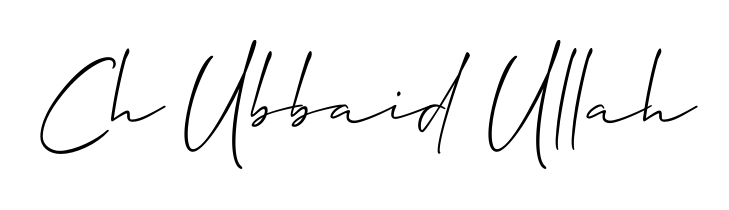 An effortless, minimalist signature concept for Ch Ubbaid Ullah using Allison_Script design. Clean lines that look great on any document. Ch Ubbaid Ullah signature style 2 images and pictures png
