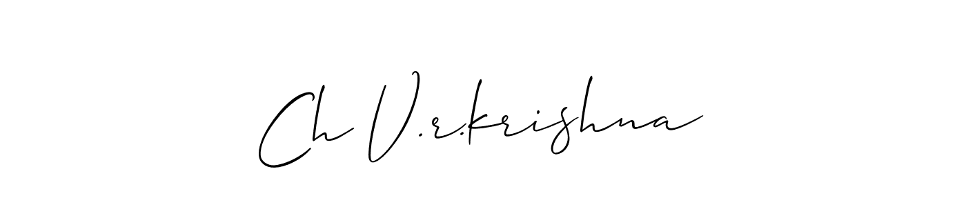 Also we have Ch V.r.krishna name is the best signature style. Create professional handwritten signature collection using Allison_Script autograph style. Ch V.r.krishna signature style 2 images and pictures png