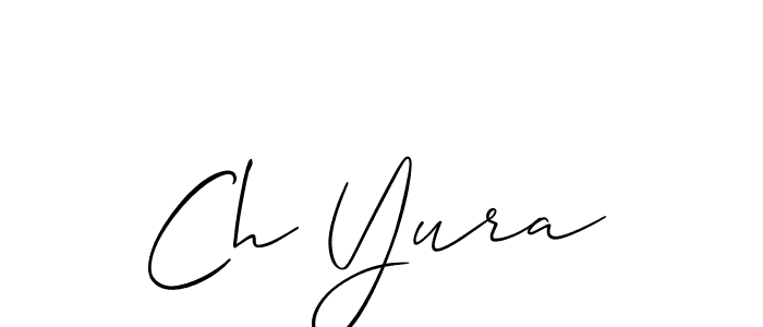 How to make Ch Yura name signature. Use Allison_Script style for creating short signs online. This is the latest handwritten sign. Ch Yura signature style 2 images and pictures png