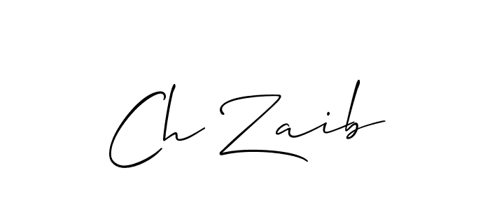 Make a beautiful signature design for name Ch Zaib. With this signature (Allison_Script) style, you can create a handwritten signature for free. Ch Zaib signature style 2 images and pictures png
