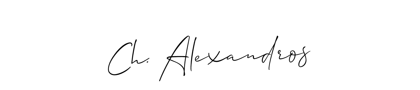 This is the best signature style for the Ch. Alexandros name. Also you like these signature font (Allison_Script). Mix name signature. Ch. Alexandros signature style 2 images and pictures png