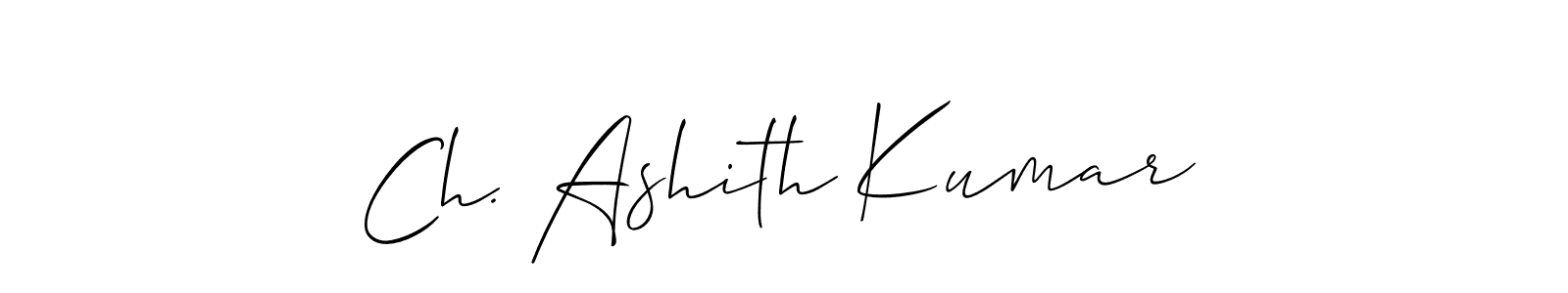 This is the best signature style for the Ch. Ashith Kumar name. Also you like these signature font (Allison_Script). Mix name signature. Ch. Ashith Kumar signature style 2 images and pictures png