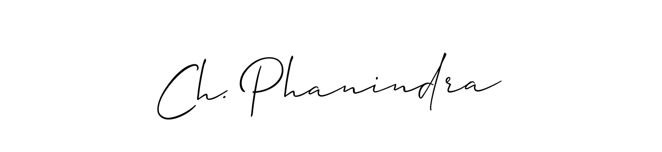 Make a beautiful signature design for name Ch. Phanindra. With this signature (Allison_Script) style, you can create a handwritten signature for free. Ch. Phanindra signature style 2 images and pictures png