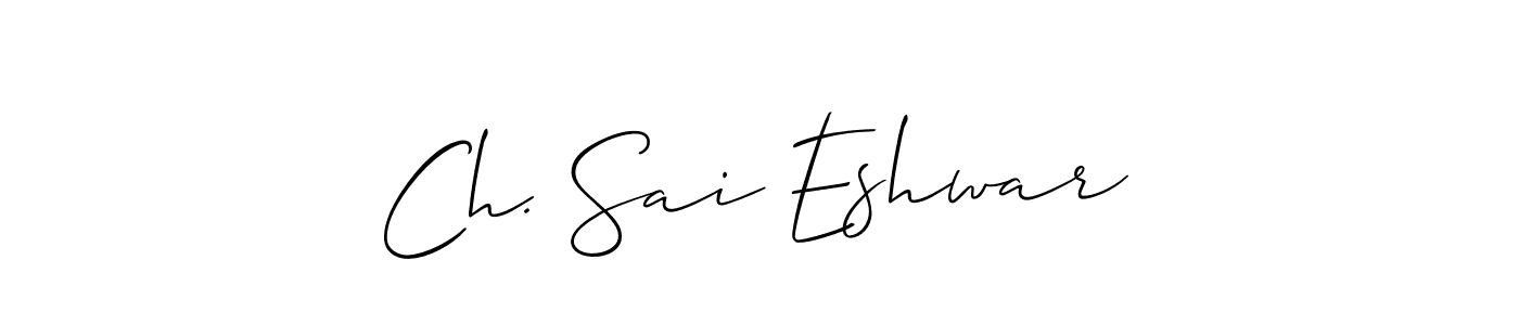 Similarly Allison_Script is the best handwritten signature design. Signature creator online .You can use it as an online autograph creator for name Ch. Sai Eshwar. Ch. Sai Eshwar signature style 2 images and pictures png