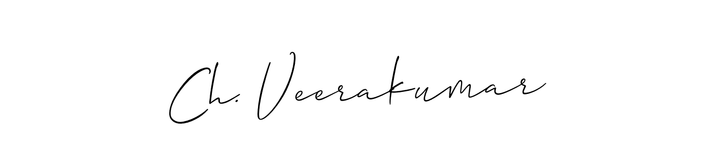 Make a beautiful signature design for name Ch. Veerakumar. With this signature (Allison_Script) style, you can create a handwritten signature for free. Ch. Veerakumar signature style 2 images and pictures png