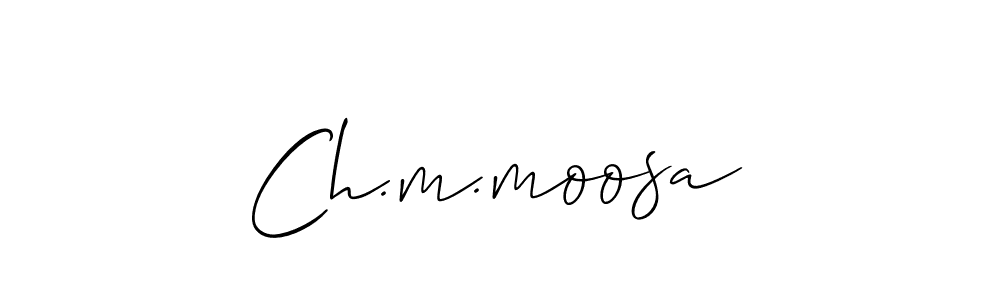 Allison_Script is a professional signature style that is perfect for those who want to add a touch of class to their signature. It is also a great choice for those who want to make their signature more unique. Get Ch.m.moosa name to fancy signature for free. Ch.m.moosa signature style 2 images and pictures png