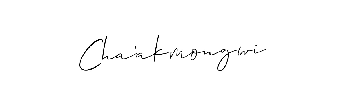 Use a signature maker to create a handwritten signature online. With this signature software, you can design (Allison_Script) your own signature for name Cha'akmongwi. Cha'akmongwi signature style 2 images and pictures png