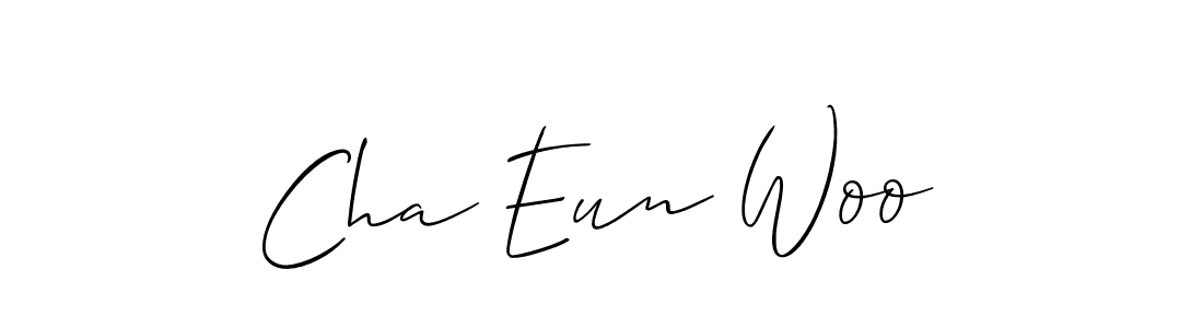 Allison_Script is a professional signature style that is perfect for those who want to add a touch of class to their signature. It is also a great choice for those who want to make their signature more unique. Get Cha Eun Woo name to fancy signature for free. Cha Eun Woo signature style 2 images and pictures png