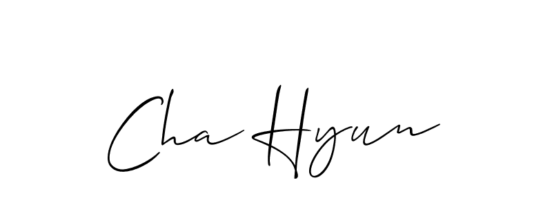 Create a beautiful signature design for name Cha Hyun. With this signature (Allison_Script) fonts, you can make a handwritten signature for free. Cha Hyun signature style 2 images and pictures png