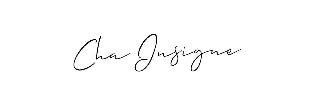 How to make Cha Insigne signature? Allison_Script is a professional autograph style. Create handwritten signature for Cha Insigne name. Cha Insigne signature style 2 images and pictures png