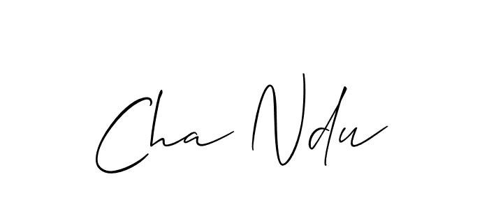 Use a signature maker to create a handwritten signature online. With this signature software, you can design (Allison_Script) your own signature for name Cha Ndu. Cha Ndu signature style 2 images and pictures png