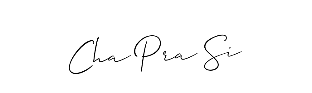 The best way (Allison_Script) to make a short signature is to pick only two or three words in your name. The name Cha Pra Si include a total of six letters. For converting this name. Cha Pra Si signature style 2 images and pictures png