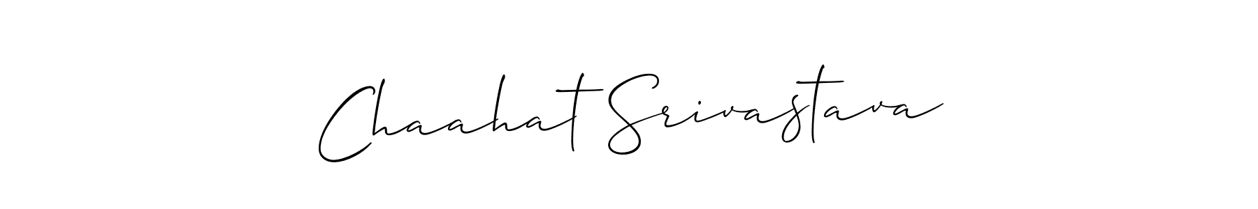 Also You can easily find your signature by using the search form. We will create Chaahat Srivastava name handwritten signature images for you free of cost using Allison_Script sign style. Chaahat Srivastava signature style 2 images and pictures png