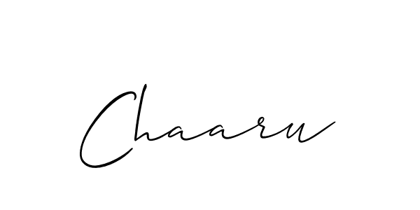 Use a signature maker to create a handwritten signature online. With this signature software, you can design (Allison_Script) your own signature for name Chaaru. Chaaru signature style 2 images and pictures png