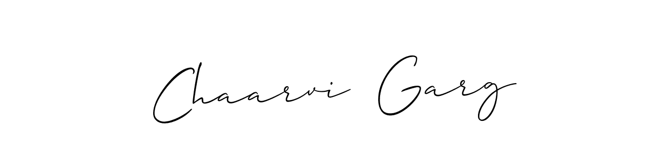 Similarly Allison_Script is the best handwritten signature design. Signature creator online .You can use it as an online autograph creator for name Chaarvi  Garg. Chaarvi  Garg signature style 2 images and pictures png
