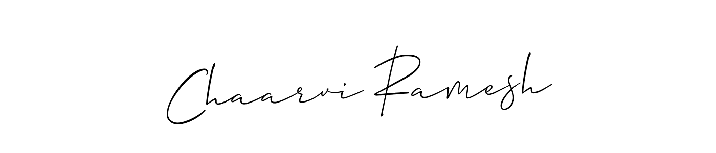 How to Draw Chaarvi Ramesh signature style? Allison_Script is a latest design signature styles for name Chaarvi Ramesh. Chaarvi Ramesh signature style 2 images and pictures png