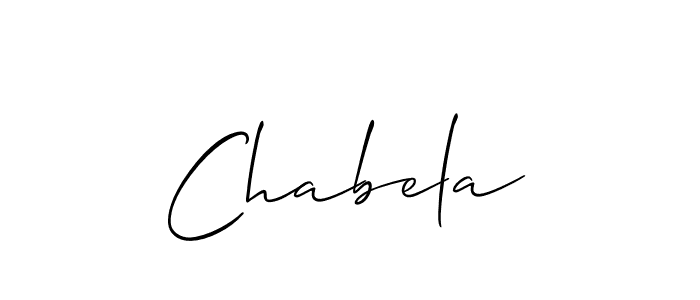 Use a signature maker to create a handwritten signature online. With this signature software, you can design (Allison_Script) your own signature for name Chabela. Chabela signature style 2 images and pictures png