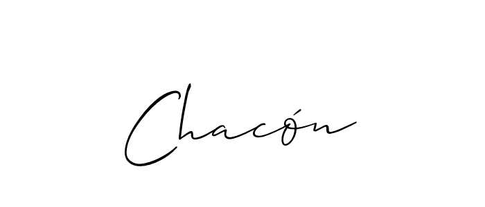 Chacón stylish signature style. Best Handwritten Sign (Allison_Script) for my name. Handwritten Signature Collection Ideas for my name Chacón. Chacón signature style 2 images and pictures png