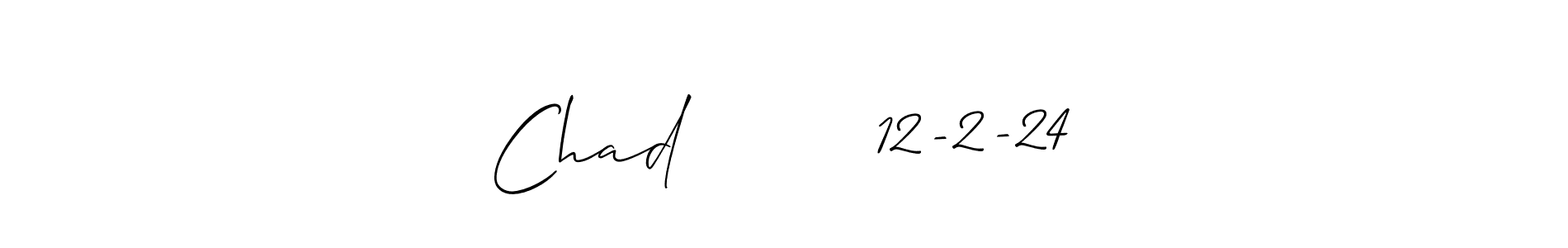 The best way (Allison_Script) to make a short signature is to pick only two or three words in your name. The name Chad        12-2-24 include a total of six letters. For converting this name. Chad        12-2-24 signature style 2 images and pictures png