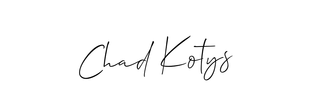 Use a signature maker to create a handwritten signature online. With this signature software, you can design (Allison_Script) your own signature for name Chad Kotys. Chad Kotys signature style 2 images and pictures png