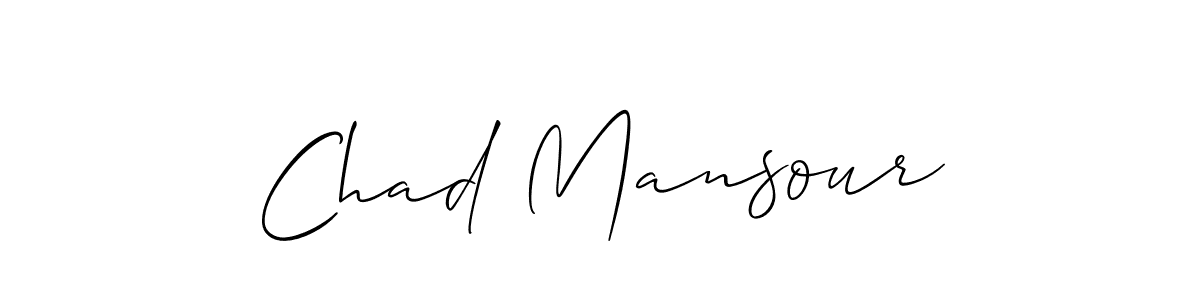You should practise on your own different ways (Allison_Script) to write your name (Chad Mansour) in signature. don't let someone else do it for you. Chad Mansour signature style 2 images and pictures png