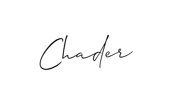 Allison_Script is a professional signature style that is perfect for those who want to add a touch of class to their signature. It is also a great choice for those who want to make their signature more unique. Get Chader name to fancy signature for free. Chader signature style 2 images and pictures png