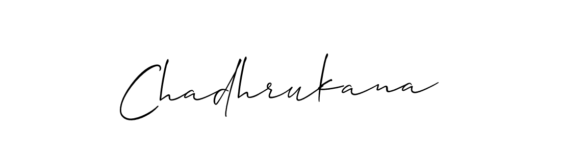 Chadhrukana stylish signature style. Best Handwritten Sign (Allison_Script) for my name. Handwritten Signature Collection Ideas for my name Chadhrukana. Chadhrukana signature style 2 images and pictures png