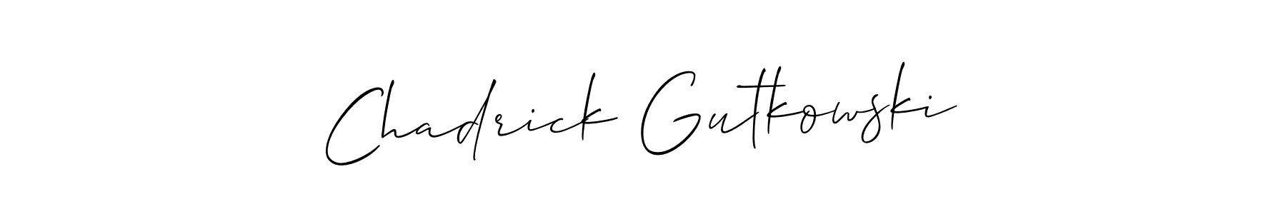 You can use this online signature creator to create a handwritten signature for the name Chadrick Gutkowski. This is the best online autograph maker. Chadrick Gutkowski signature style 2 images and pictures png