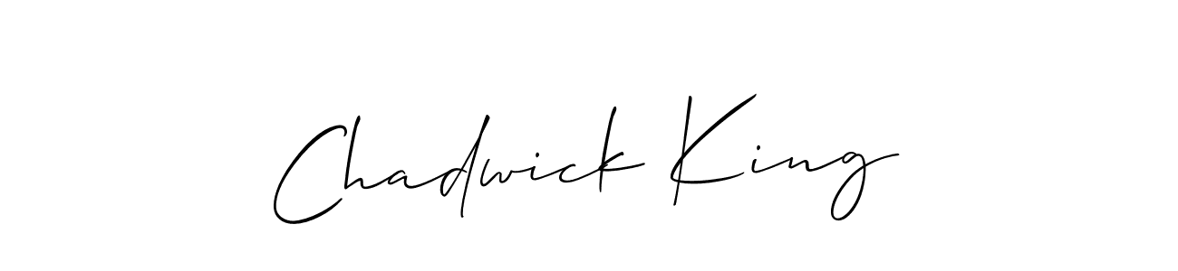 Make a beautiful signature design for name Chadwick King. With this signature (Allison_Script) style, you can create a handwritten signature for free. Chadwick King signature style 2 images and pictures png