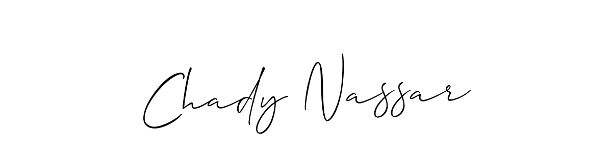 Make a beautiful signature design for name Chady Nassar. With this signature (Allison_Script) style, you can create a handwritten signature for free. Chady Nassar signature style 2 images and pictures png