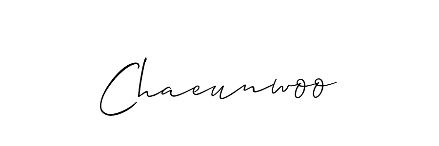 Make a beautiful signature design for name Chaeunwoo. With this signature (Allison_Script) style, you can create a handwritten signature for free. Chaeunwoo signature style 2 images and pictures png