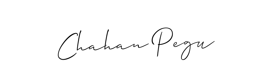 You should practise on your own different ways (Allison_Script) to write your name (Chahan Pegu) in signature. don't let someone else do it for you. Chahan Pegu signature style 2 images and pictures png