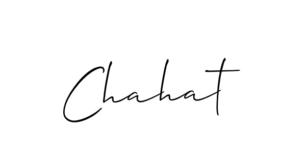 Use a signature maker to create a handwritten signature online. With this signature software, you can design (Allison_Script) your own signature for name Chahat. Chahat signature style 2 images and pictures png