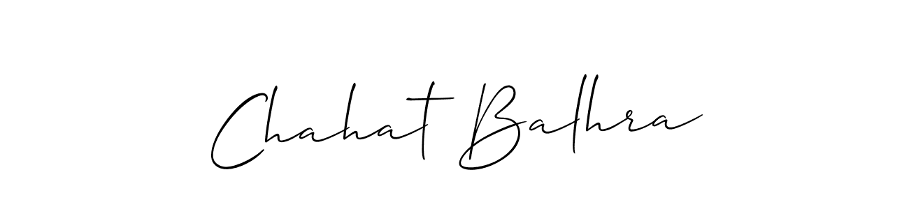 if you are searching for the best signature style for your name Chahat Balhra. so please give up your signature search. here we have designed multiple signature styles  using Allison_Script. Chahat Balhra signature style 2 images and pictures png