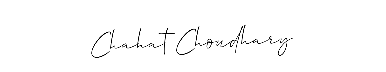 How to make Chahat Choudhary name signature. Use Allison_Script style for creating short signs online. This is the latest handwritten sign. Chahat Choudhary signature style 2 images and pictures png